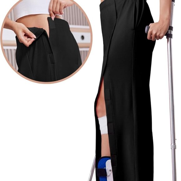 Women's Adaptive Tear-Away Pants with Pockets - Ideal for Post-Surgery Recovery - Picture 4 of 7